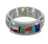 Silver Multicolor Water Wave Ring Size 5-1/4 AX64587